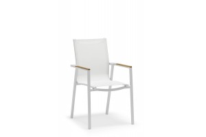 Стілець із підлокітниками COUTURE POLO 58 х 85 Білий/Натуральний